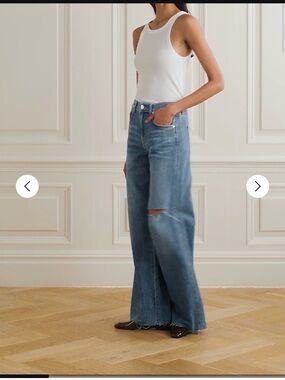 VERONICA BEARD
Kasey frayed mid-rise wide-leg jeans
